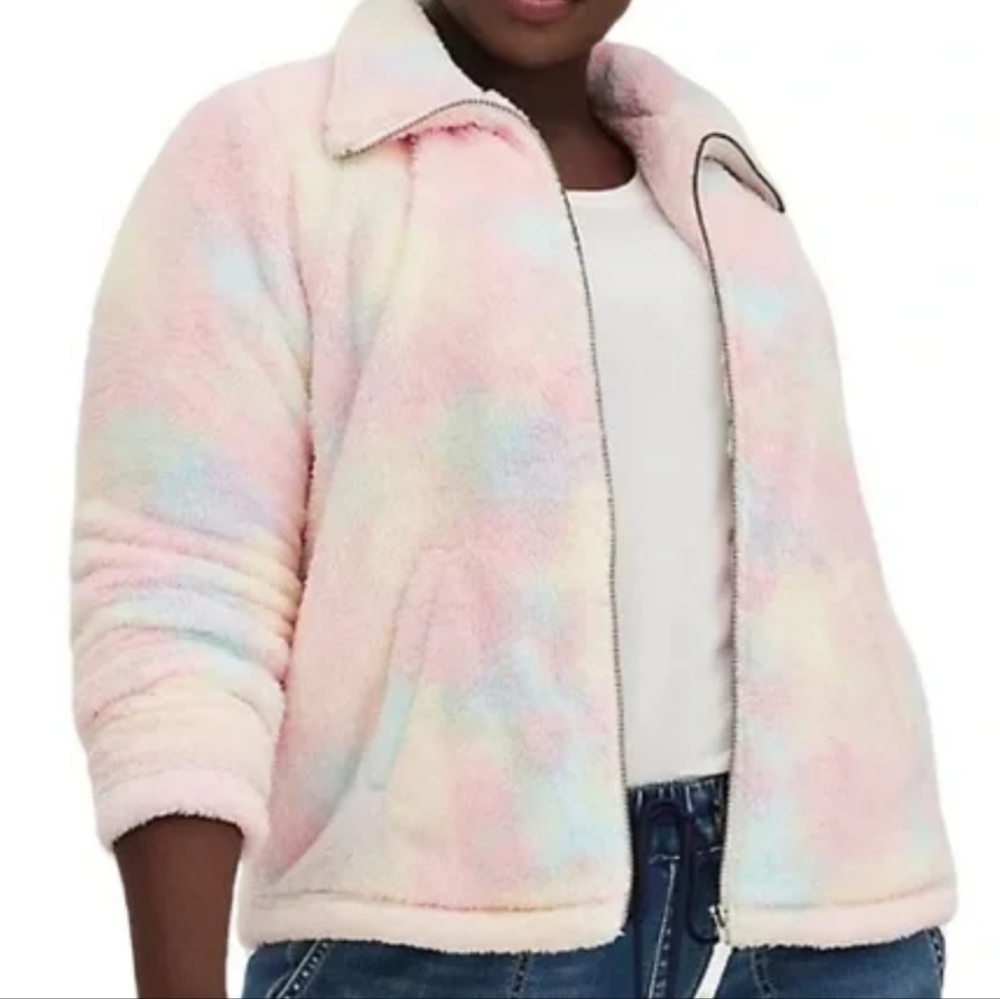 torrid Pastel Tie-Dye Sherpa Zip Jacket